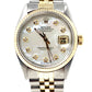 rolex mens datejust 16013 (T.T) fluted gold bezel & mother of pearl diamond dial - Luxury Diaz