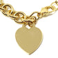 Tiffany&Co. 925 Silver Heart Charm Yellow Gold-Plated Bracelet