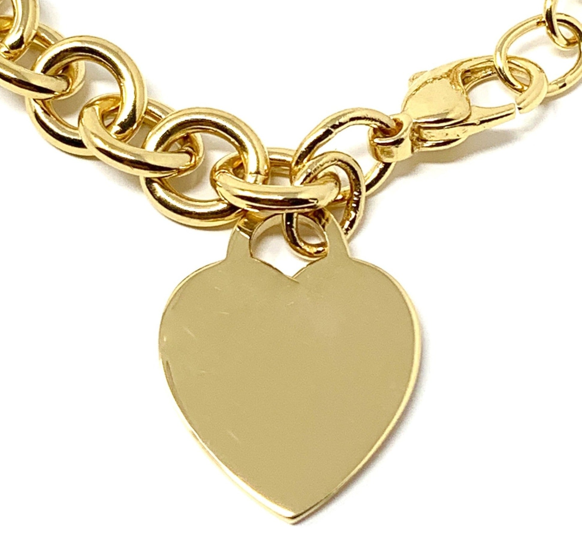 Tiffany & Co Bracelet With Heart Lock and Disc Charm in Yellow Gold