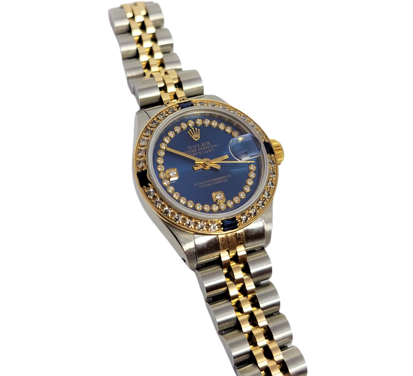 Rolex ladies Datejust 69173 26mm Blue diamond sapphire jubilee