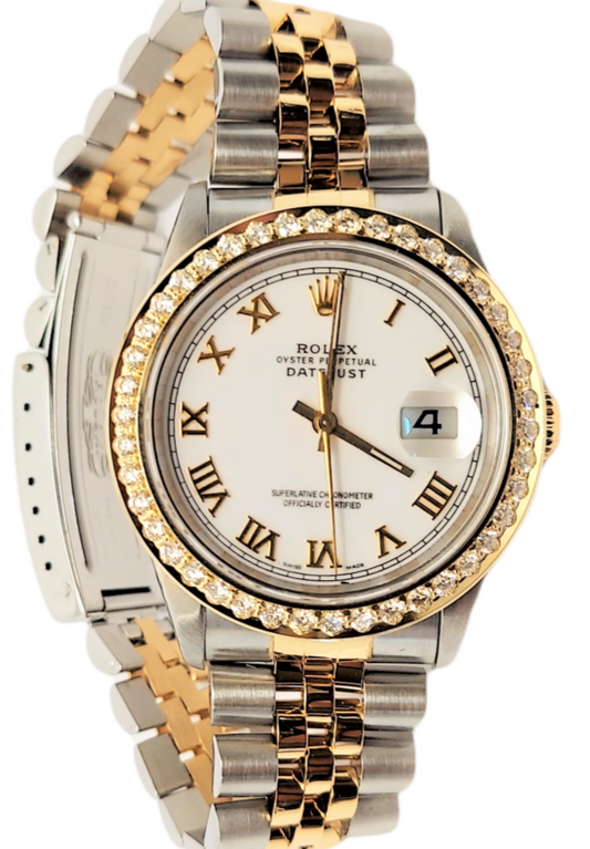 Rolex Men's Datejust 16233 36mm Roman Numeral Jubilee