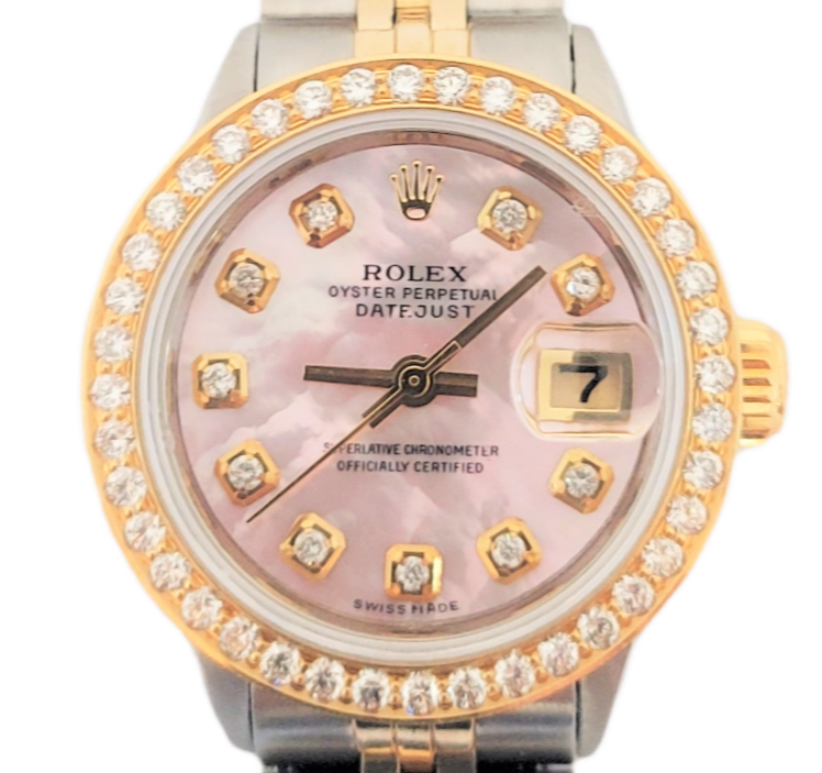 Rolex Ladies 26mm Datejust 6517 Custom Pink Two tone MOP diamond