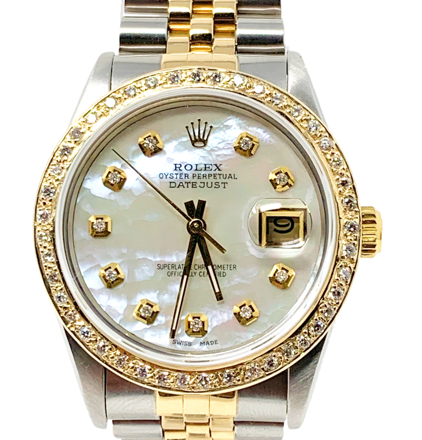 Rolex datejust mop diamond dial deals