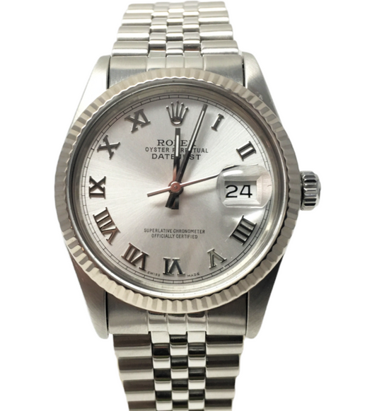 Rolex 36mm Datejust 16014 Silver Roman Numeral jubilee