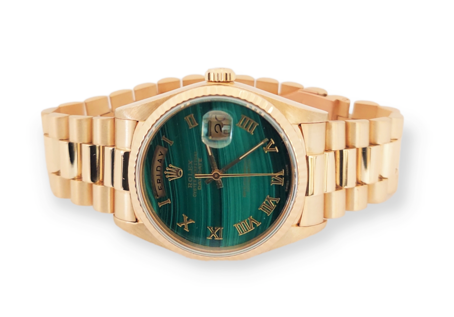 Rolex Day-Date 36mm President Malachite Roman 18k Gold