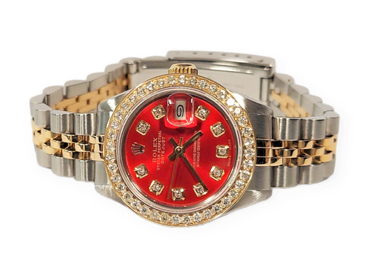 Rolex Ladies 26mm Datejust 6917 Red Diamond Jubilee