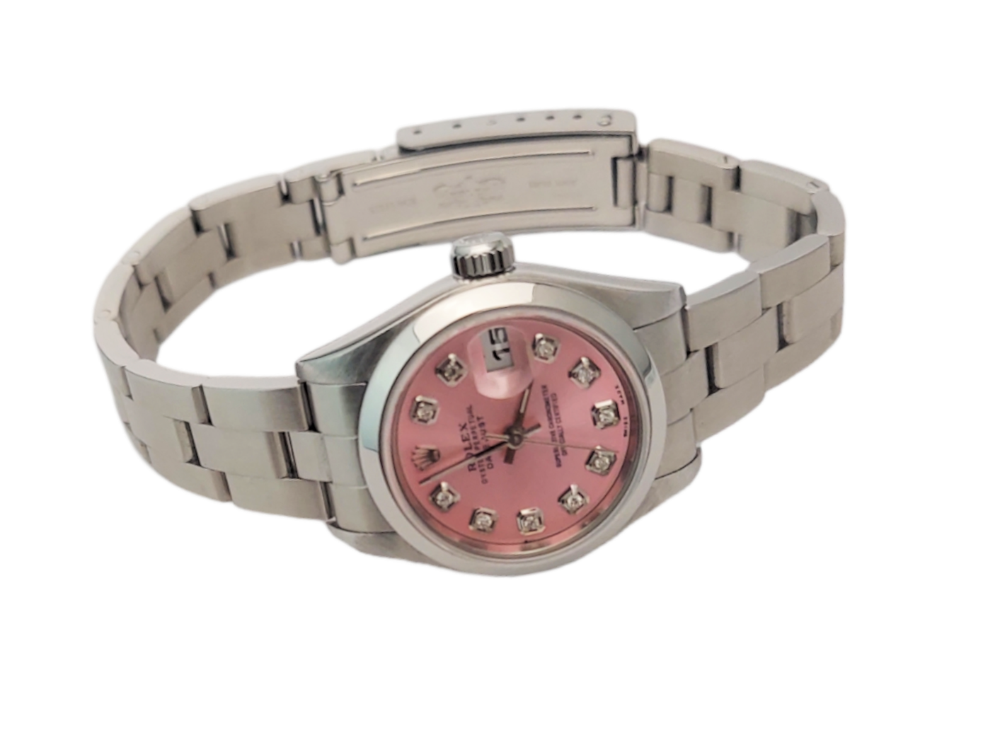 Rolex Ladies 79160 Datejust 26mm Pink Diamond oyster steel