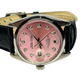 Rolex 34mm Date 1500 Pink Steel diamond on Leather