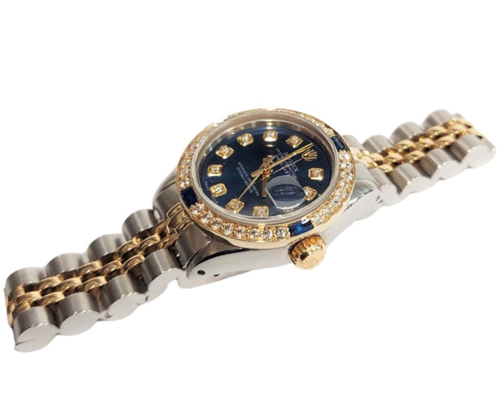 Rolex 26mm Ladies Datejust 6917 Blue Sapphire diamond jubilee