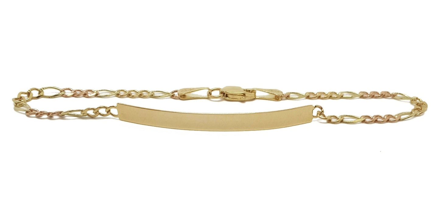 14k Yellow Gold Plate Link Bracelet