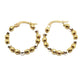 14k Yellow Gold Tri-Tone Ball Hoop Earrings